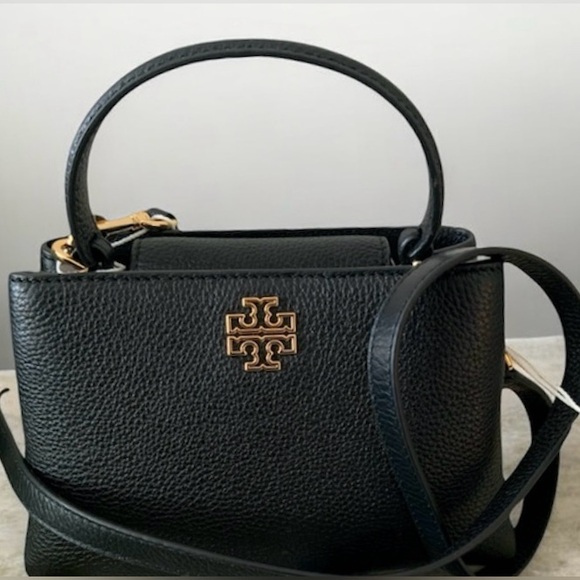 Tory Burch Handbags - NWT TORY BURCH BRITTEN PEBBLED LEATHER MINI SATCHEL CROSSBODY BAG